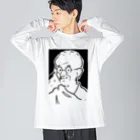 山形屋米店のマハトマ・ガンディー(Mahatma Gandhi) ビッグシルエットロングスリーブTシャツ