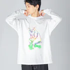 N谷スタジオのブタさんon三輪車～レインボーバージョン～ Big Long Sleeve T-Shirt