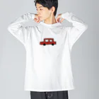 tamaccoの赤い車 ビッグシルエットロングスリーブTシャツ