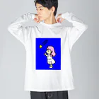 greetenの夜空　星に願いを ビッグシルエットロングスリーブTシャツ