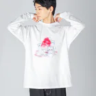 nya-mew（ニャーミュー）のかき氷大好き ビッグシルエットロングスリーブTシャツ