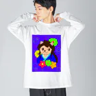 greetenの猫 侍くん 和柄 Big Long Sleeve T-Shirt