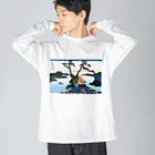 寿めでたや(ukiyoe)の葛飾北斎_冨嶽三十六景　信州諏訪湖 Big Long Sleeve T-Shirt