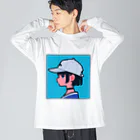 美好よしみのBlue ビッグシルエットロングスリーブTシャツ