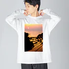 小佐々塾の夕陽と棚田 Big Long Sleeve T-Shirt