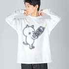 風野ひつじのガラケー猫 ビッグシルエットロングスリーブTシャツ