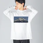 下田村の冠雪した富士山 Big Long Sleeve T-Shirt