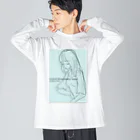 obosa_DENS/SABEAR_shop ＠SUZURIのrough drawing girl-1_ウェア Big Long Sleeve T-Shirt