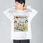 KIYOKA88WONDERLANDのピアノねこちゃん piano kitty ビッグシルエットロングスリーブTシャツ