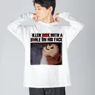 RAF NERDのILLER D**S WITH A SMILE ON HIT FACE Big Long Sleeve T-Shirt