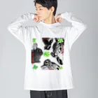 AngelRabbitsのDWARF BUNNY HARE RABBIT Big Long Sleeve T-Shirt