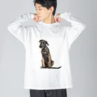 【CPPAS】Custom Pet Portrait Art Studioのクールなアイリッシュウルフハウンドドッグ Big Long Sleeve T-Shirt