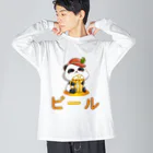 kawaiitopsの Cute Panda Drinking Beer Octoberfest ビッグシルエットロングスリーブTシャツ