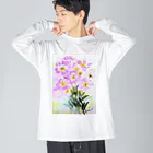 SUZURI.KEY-CHANの昼咲き月見草BF0902 ビッグシルエットロングスリーブTシャツ