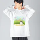 なべぽよの絵置き場の秋ピクニックT ビッグシルエットロングスリーブTシャツ