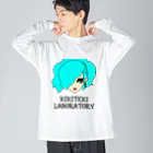 KIKITEKI_LABORATORYのPONITE GAL ミント×黄緑 ビッグシルエットロングスリーブTシャツ