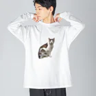 nekousagi*∩..∩のトラミ兄ちゃん自画像？ピンク【nekousagi*∩..∩ロゴ入り】 Big Long Sleeve T-Shirt