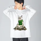 犬グッズの店しえるぶるーのマフラーを着けたフレンチブルドッグ　クリーム Big Long Sleeve T-Shirt