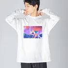 宇宙キャンプの深海でDJするねこ、タコとイカ、クラゲ、リュウグウノツカイ Big Long Sleeve T-Shirt