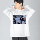 道路標識洋服雑貨の下北沢駅入口 Shimokitazawa Sta. 1 Big Long Sleeve T-Shirt