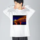 GALLERY misutawoのドイツ 夜のホーエンツォレルン橋とケルン大聖堂 Big Long Sleeve T-Shirt