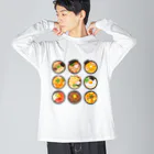 リズのラーメン+うどん+丼物 ビッグシルエットロングスリーブTシャツ