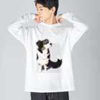 犬甘ちゃんの杜のコリーのメリちゃん ビッグシルエットロングスリーブTシャツ