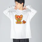 レタ(LETA)のぬいクマちゃんのキノコがり Big Long Sleeve T-Shirt