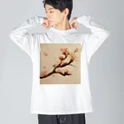 2024のAI「桜」Tシャツ（1） ビッグシルエットロングスリーブTシャツ