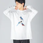 エダマメトイチ雑貨店のI love blue birds 3 -2 Big Long Sleeve T-Shirt