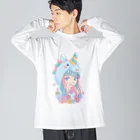 cerita-turのユニコーンフードガール ビッグシルエットロングスリーブTシャツ