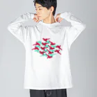 SAKURAMEDERUのティラノサウルスパターンA Big Long Sleeve T-Shirt