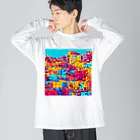 TakashiSのcolorful houses ビッグシルエットロングスリーブTシャツ