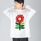 4_seasonのLITTLE FLOWER (RED2) ビッグシルエットロングスリーブTシャツ