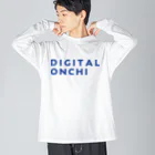 DIGITAL ONCHI 公式ストアのDIGITAL ONCHI BLUE（横） ビッグシルエットロングスリーブTシャツ