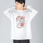 Siderunの館 B2の白龍 (線画) ビッグシルエットロングスリーブTシャツ