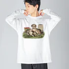 Saza-nami Antique designの２匹の犬 Big Long Sleeve T-Shirt