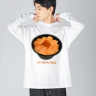 脂身通信Ｚのサーモンいくら丼_230103 ビッグシルエットロングスリーブTシャツ