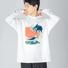 ari designの富士山を飛び越える（カラーVer.） ビッグシルエットロングスリーブTシャツ