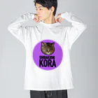 保護猫支援ショップ・パール女将のお宿のしばくどコラ ビッグシルエットロングスリーブTシャツ