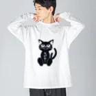 blueberryショップのめがねこ ビッグシルエットロングスリーブTシャツ