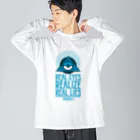 うぉーるのとこのREAL EYES REALIZE REAL LIES (BLUE ver.) ビッグシルエットロングスリーブTシャツ