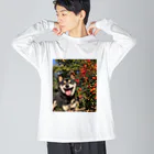 柴犬けんたろー。の柴犬のけんたろー ビッグシルエットロングスリーブTシャツ