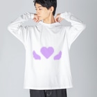 AngeThirdのドットハートエンジェル【パープル】 Big Long Sleeve T-Shirt