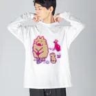 イラスト MONYAAT のポメラニアン　ゴルフ2 A ビッグシルエットロングスリーブTシャツ