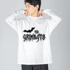 GRIMWORKSのGRIMBATS logo-1 Black ビッグシルエットロングスリーブTシャツ