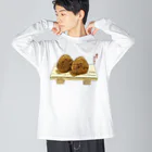 脂身通信Ｚの焼きおにぎり_230207 ビッグシルエットロングスリーブTシャツ