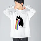 Piumium.の虹嘔吐猫🌈🐈‍⬛ ビッグシルエットロングスリーブTシャツ