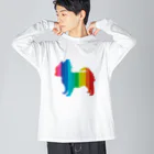 chicodeza by suzuriのカラフルチワワのシルエット Big Long Sleeve T-Shirt