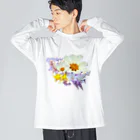  #satisfyingの花束　some flowers　bouquet ビッグシルエットロングスリーブTシャツ